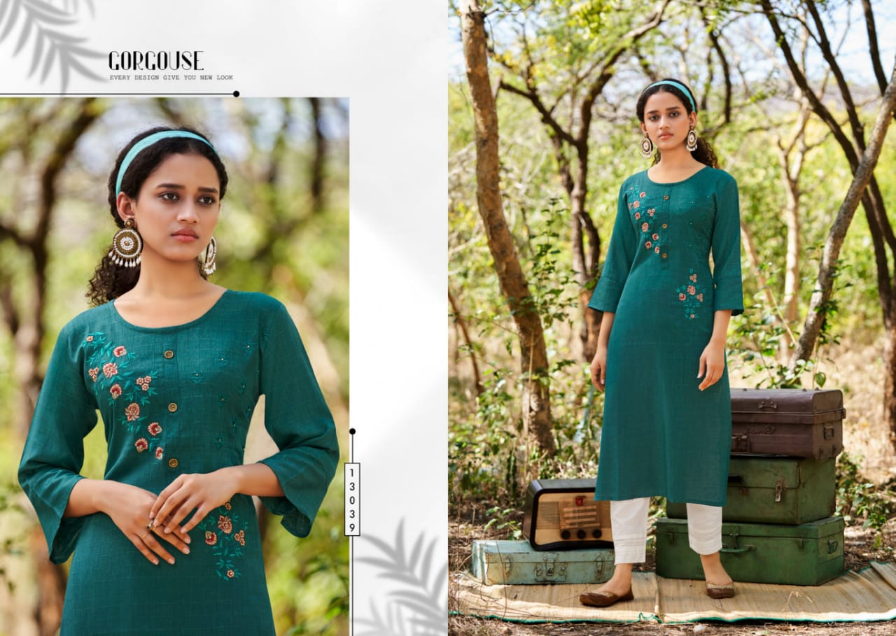 Kalaroop Mentos Designer Fancy Ethnic Wear Rayon Embroidery Kurti Collection